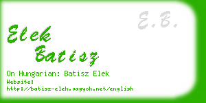 elek batisz business card